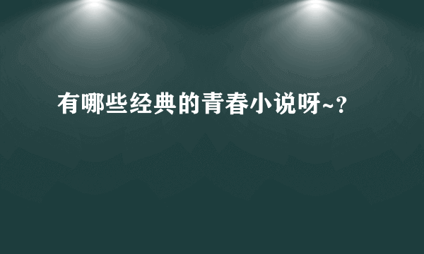 有哪些经典的青春小说呀~？