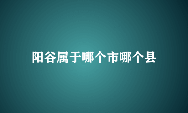 阳谷属于哪个市哪个县