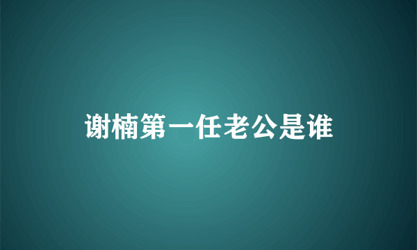 谢楠第一任老公是谁