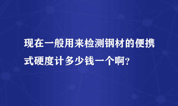 现在一般用来检测钢材的便携式硬度计多少钱一个啊？