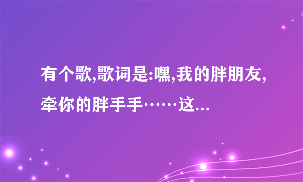 有个歌,歌词是:嘿,我的胖朋友,牵你的胖手手……这歌的名字叫什么？？歌手是一个组合。