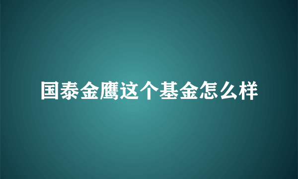 国泰金鹰这个基金怎么样