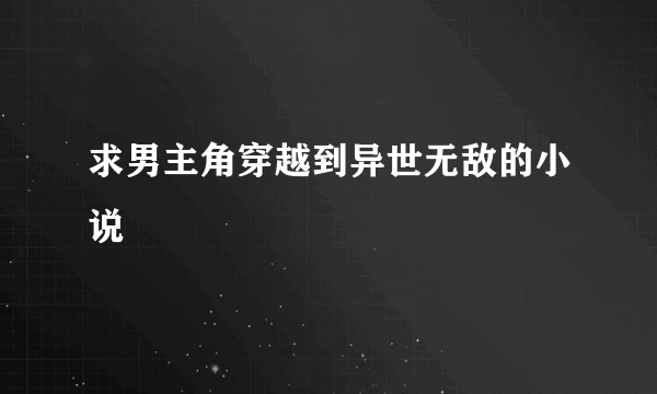 求男主角穿越到异世无敌的小说