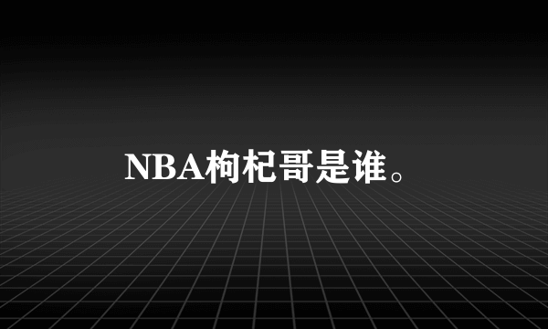 NBA枸杞哥是谁。