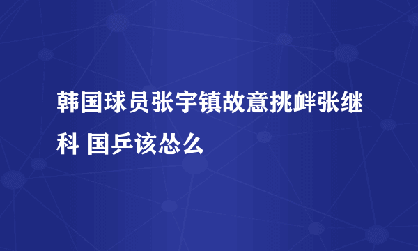 韩国球员张宇镇故意挑衅张继科 国乒该怂么