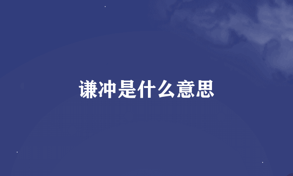 谦冲是什么意思