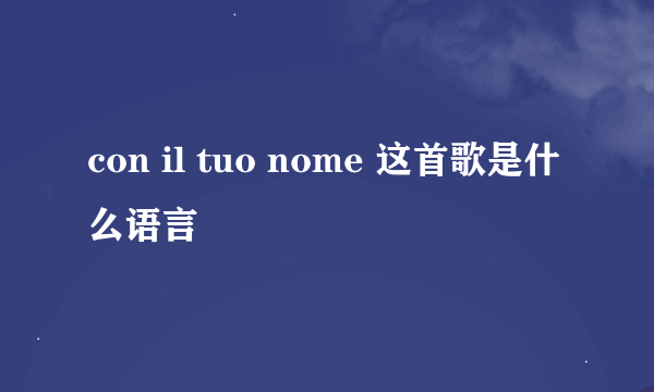 con il tuo nome 这首歌是什么语言