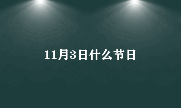 11月3日什么节日