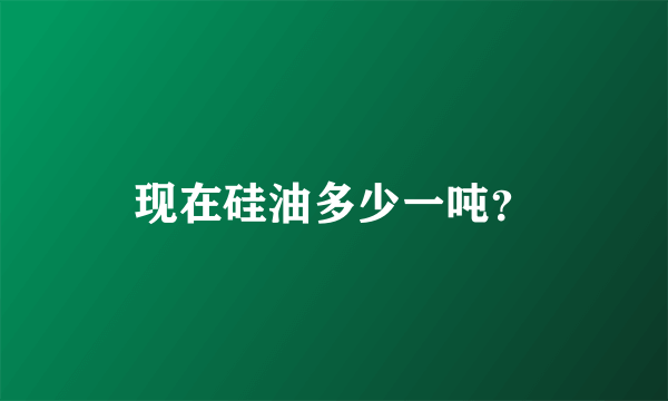 现在硅油多少一吨？