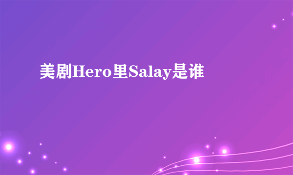 美剧Hero里Salay是谁