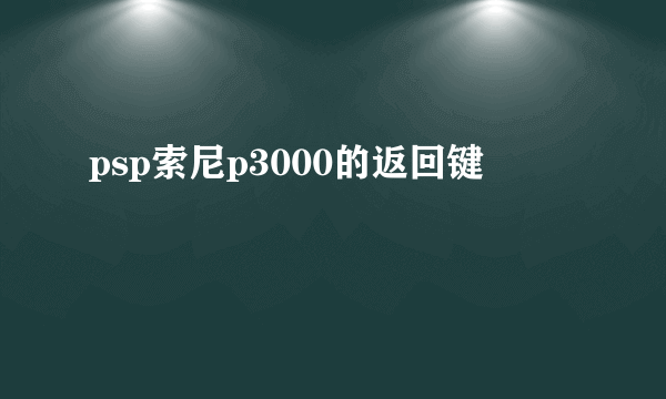 psp索尼p3000的返回键