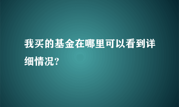 我买的基金在哪里可以看到详细情况?