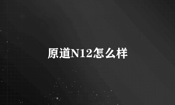 原道N12怎么样