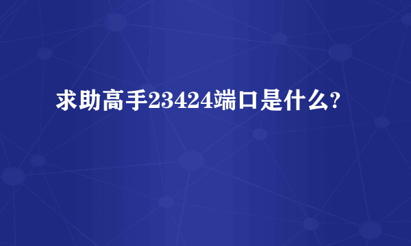 求助高手23424端口是什么?