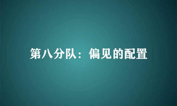 第八分队：偏见的配置