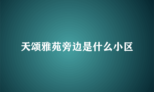 天颂雅苑旁边是什么小区