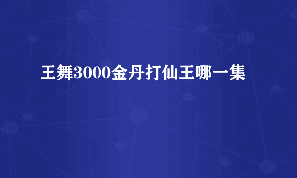 王舞3000金丹打仙王哪一集