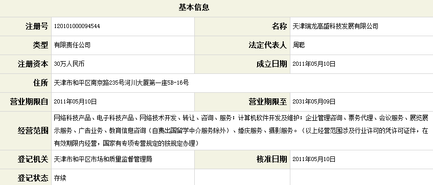 天津红盾网企业查询