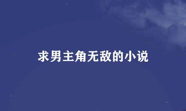 求男主角无敌的小说