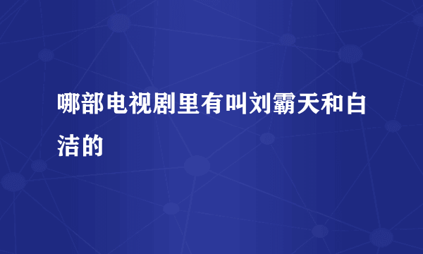 哪部电视剧里有叫刘霸天和白洁的