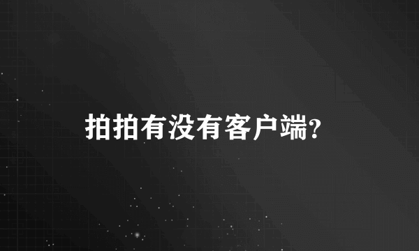 拍拍有没有客户端？