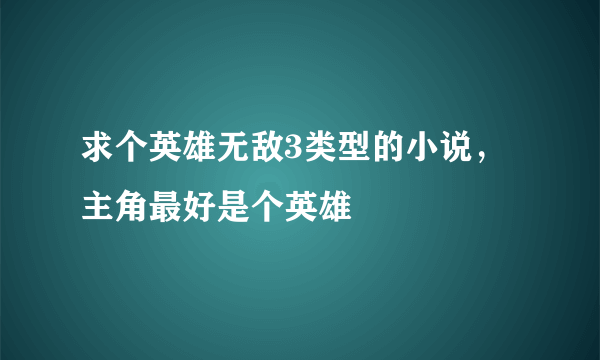 求个英雄无敌3类型的小说，主角最好是个英雄