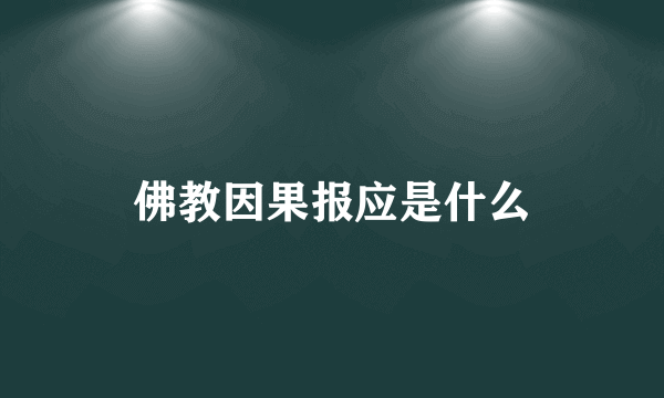 佛教因果报应是什么