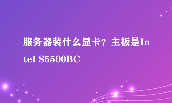 服务器装什么显卡？主板是Intel S5500BC