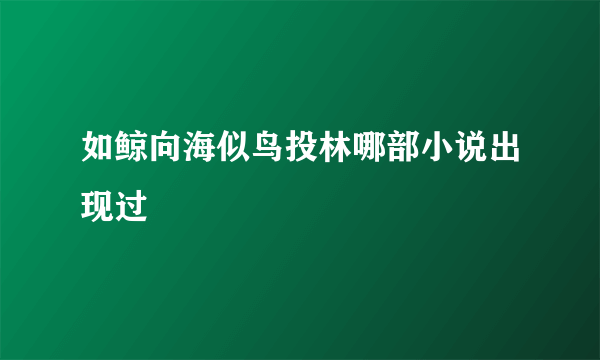 如鲸向海似鸟投林哪部小说出现过