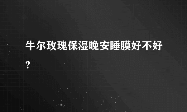 牛尔玫瑰保湿晚安睡膜好不好？