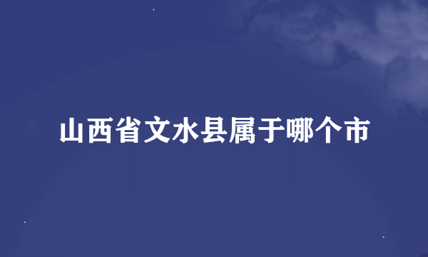 山西省文水县属于哪个市