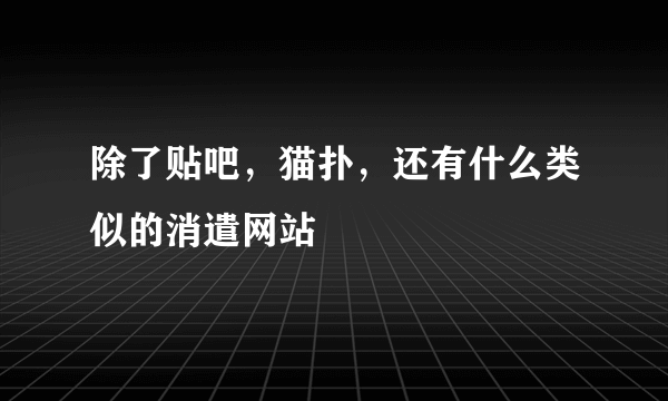 除了贴吧，猫扑，还有什么类似的消遣网站