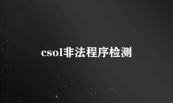 csol非法程序检测