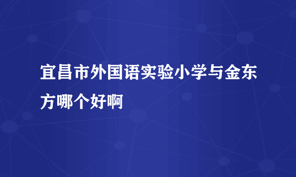 宜昌市外国语实验小学与金东方哪个好啊