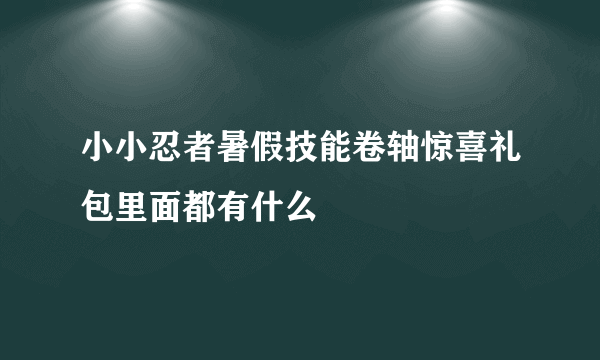 小小忍者暑假技能卷轴惊喜礼包里面都有什么