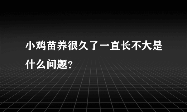 小鸡苗养很久了一直长不大是什么问题？