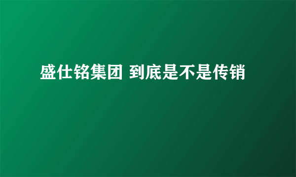 盛仕铭集团 到底是不是传销