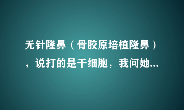 无针隆鼻（骨胶原培植隆鼻），说打的是干细胞，我问她要了成分表，有懂的能帮忙看看这打的是什么东西吗？