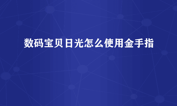 数码宝贝日光怎么使用金手指