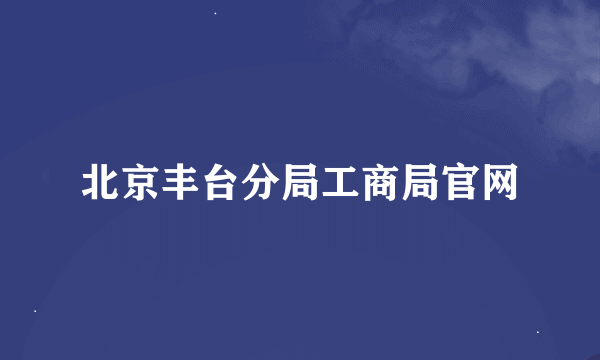 北京丰台分局工商局官网