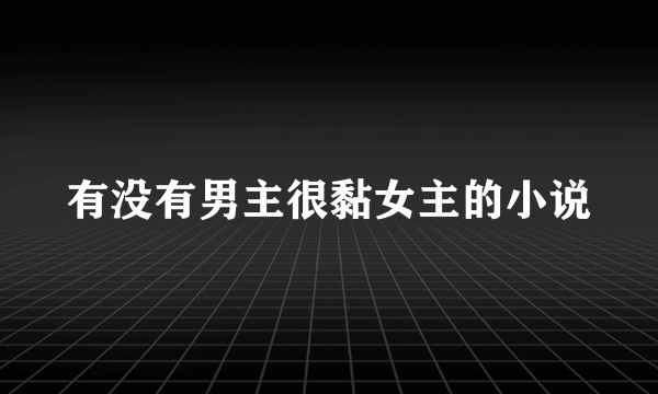 有没有男主很黏女主的小说