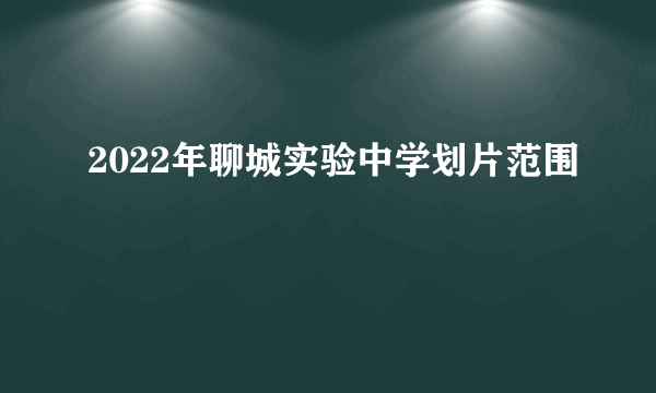 2022年聊城实验中学划片范围