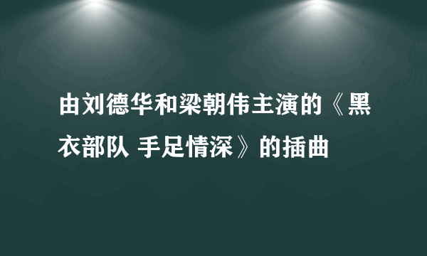 由刘德华和梁朝伟主演的《黑衣部队 手足情深》的插曲