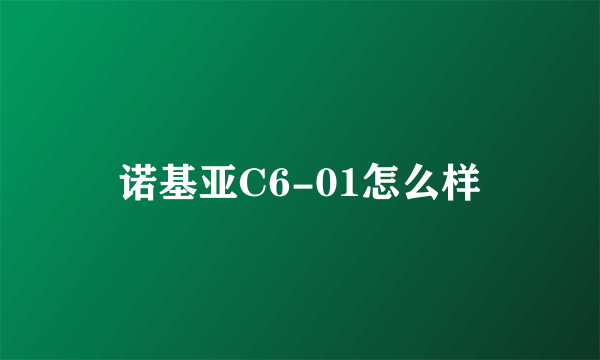 诺基亚C6-01怎么样