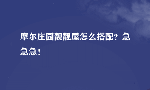 摩尔庄园靓靓屋怎么搭配？急急急！