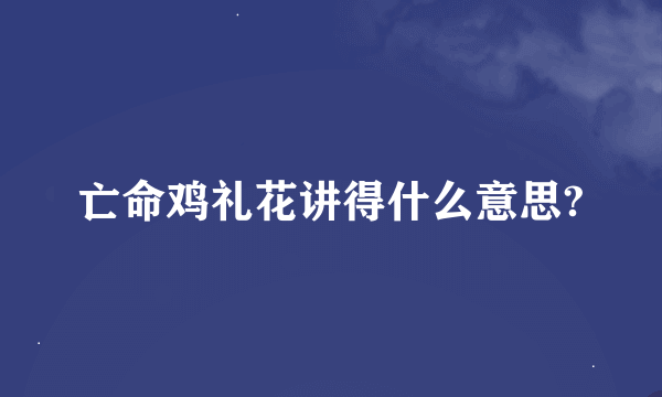 亡命鸡礼花讲得什么意思?