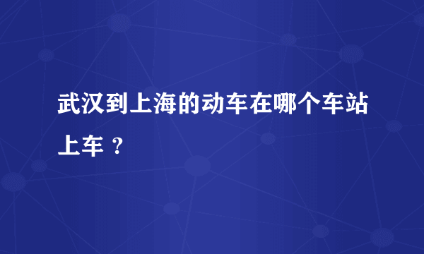 武汉到上海的动车在哪个车站上车 ?