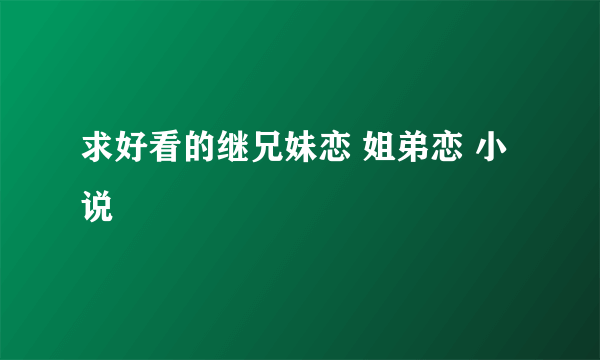 求好看的继兄妹恋 姐弟恋 小说