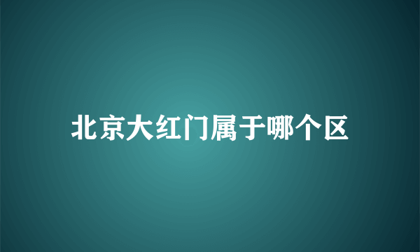 北京大红门属于哪个区