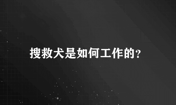 搜救犬是如何工作的？